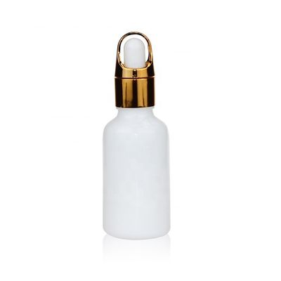 Garrafa de vidro branca cosmética de alta qualidade do conta-gotas da garrafa 30ml do conta-gotas da porcelana