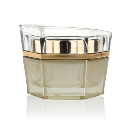 Frasco 30g cosmético luxuoso que empacota frascos de vidro sextavados de Skincare