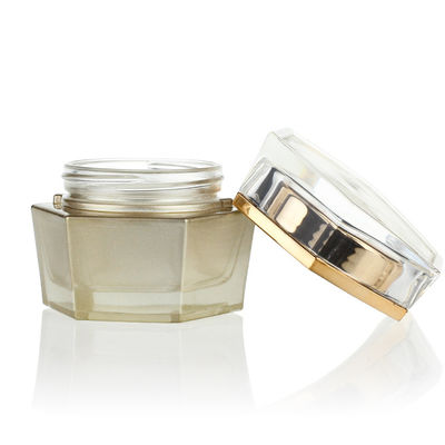 Frasco 30g cosmético luxuoso que empacota frascos de vidro sextavados de Skincare