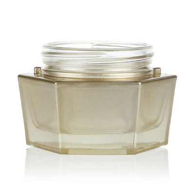 Luxury 30g Cosmetic Jar Packaging Skincare Hexagonal Glass Jars