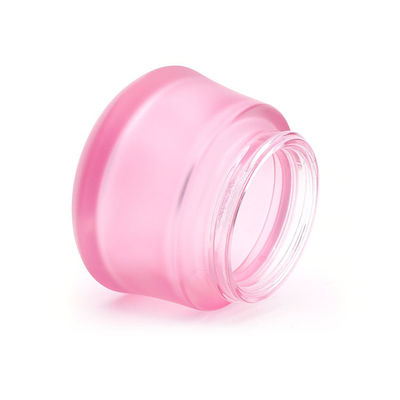 O rosa luxuoso 50ml desnata os frascos de vidro em volta de Frost com tampão plástico