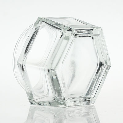 Frasco transparente da garrafa 30g de vidro com o tampão acrílico para o skincare
