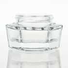 Transparent 50g Cream Glass Jars Square With Acrylic Cap And Cover