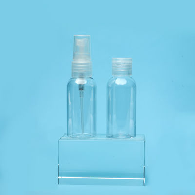 As garrafas transparentes do empacotamento 50ml plástico mergulham a bomba com bocal fino