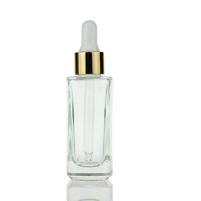 garrafa de vidro cosmética S025 do soro dos olhos de Skincare da garrafa do conta-gotas do quadrado 35ml