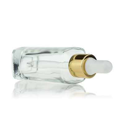 garrafa de vidro cosmética S025 do soro dos olhos de Skincare da garrafa do conta-gotas do quadrado 35ml