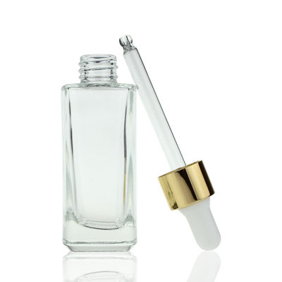garrafa de vidro cosmética S025 do soro dos olhos de Skincare da garrafa do conta-gotas do quadrado 35ml