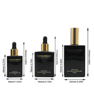 da bomba de vidro da garrafa do conta-gotas do óleo essencial do soro de 30ml 50ml 100ml empacotamento cosmético