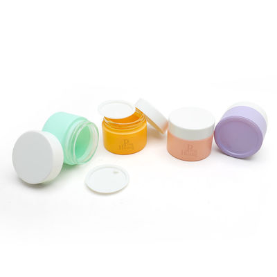 30g 50g geou os frascos de vidro de creme esvazia o pacote cosmético verde de pintura do recipiente