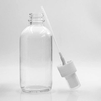 Garrafas de vidro líquidas de Boston do espaço livre 120ml com pulverizador da bomba