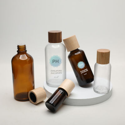 Cuidados pessoais Amber Oil Dropper Glass Bottle de bambu