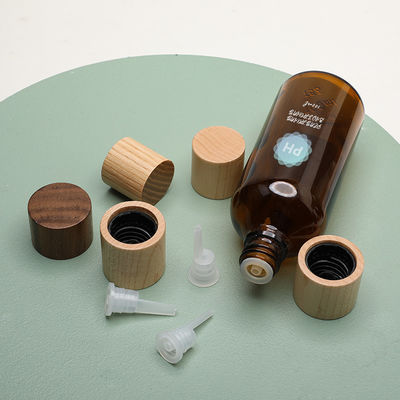 Cuidados pessoais Amber Oil Dropper Glass Bottle de bambu