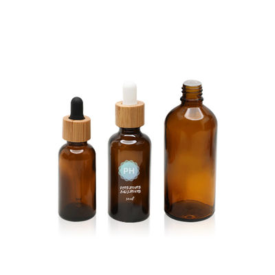 Cuidados pessoais Amber Oil Dropper Glass Bottle de bambu