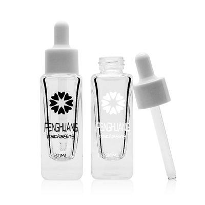 garrafa de vidro do soro 50ml com conta-gotas branco