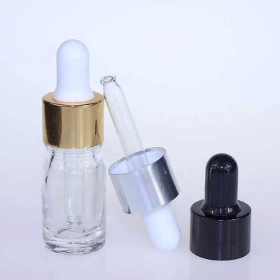 Garrafa de vidro transparente do conta-gotas do óleo do ouro 0.16OZ para a água essencial