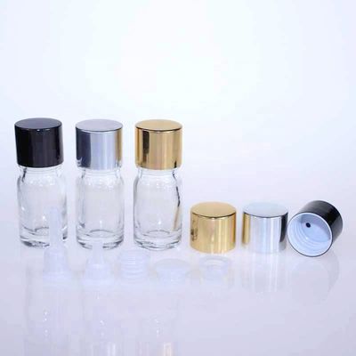 Garrafa de vidro transparente do conta-gotas do óleo do ouro 0.16OZ para a água essencial