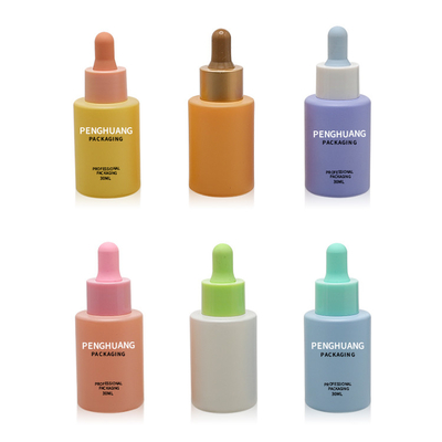 garrafas de vidro do soro das garrafas do conta-gotas do óleo essencial da cor da pintura de 30ml 20ml