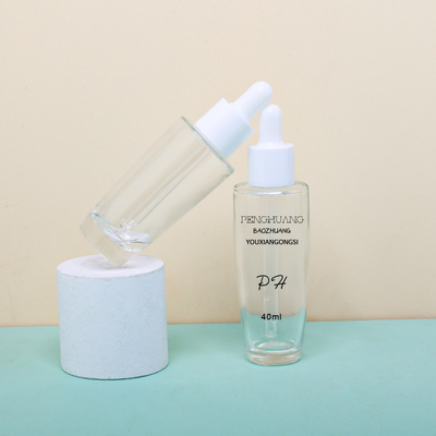 Garrafa de vidro 40ml do soro da loção do conta-gotas da imprensa da garrafa do conta-gotas do óleo