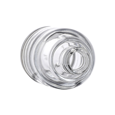 A garrafa de vidro redonda do soro 50ml do conta-gotas cosmético geou 55ml claro vazio