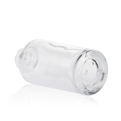 Garrafa de vidro líquida 30ml transparente da fundação do tampão preto