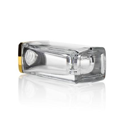 Garrafa de vidro clara vazia da fundação 30ml do recipiente cosmético do quadrado para as loções F150