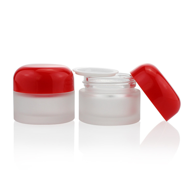 Frasco de vidro de vidro geado do círculo de Mini Eye Cream Container Packaging 15g 15ml do frasco