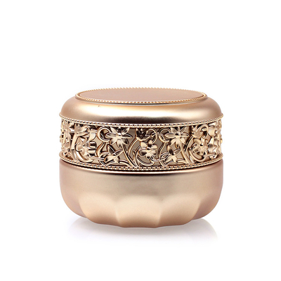 Frasco cosmético de vidro luxuoso vazio do Embossment do carimbo de ouro do frasco 30g 50g do recipiente