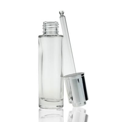 O soro de vidro cosmético da cara do conta-gotas engarrafa a garrafa redonda do espaço livre 30ml