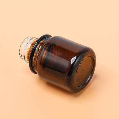A fundação 30ml líquida ambarina engarrafa a garrafa de vidro do conta-gotas do cilindro