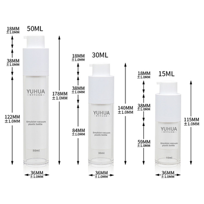Forma redonda transparente plástica da garrafa 15ml 30ml 50ml do ANIMAL DE ESTIMAÇÃO mal ventilado