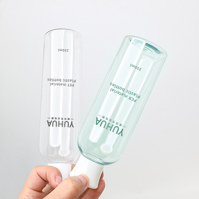 Garrafas amigáveis 100ml 300ml 500ml do empacotamento plástico de Eco com tampão branco