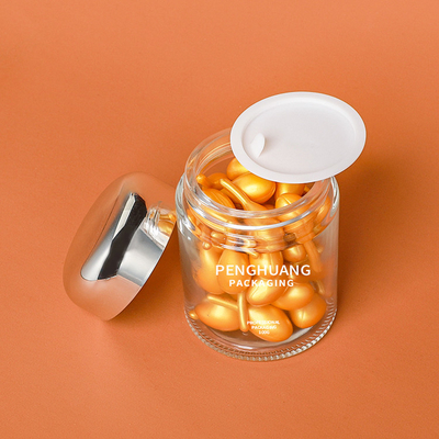 Recipiente de vidro redondo da cápsula 100g com o frasco de vidro Packaing de Rose Golden Cap Sliver Cap
