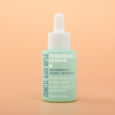 A bomba ajustada de empacotamento cosmética de vidro do conta-gotas de FDA pulveriza a cor verde 20ml 50ml 100ml de pintura