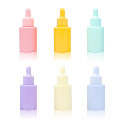 O vidro amarelo do soro da cor do OEM engarrafa o empacotamento do conta-gotas do óleo