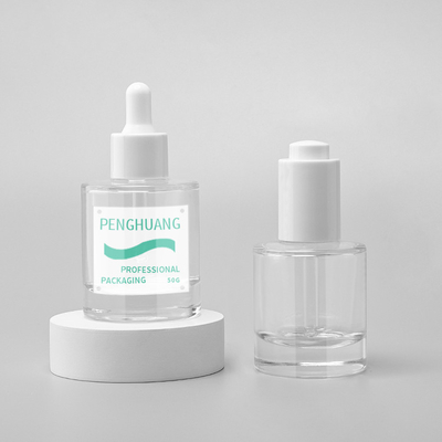 O conta-gotas vazio de vidro do óleo essencial do soro engarrafa Skincare cosmético que empacota 1OZ 30ml