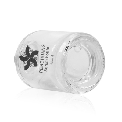 garrafa de vidro redonda do cilindro 15ml com o conta-gotas plástico branco