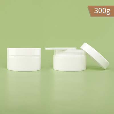 parede plástica do frasco de 300g PP frasco e tampão brancos da cor da única com gaxeta dos Pp
