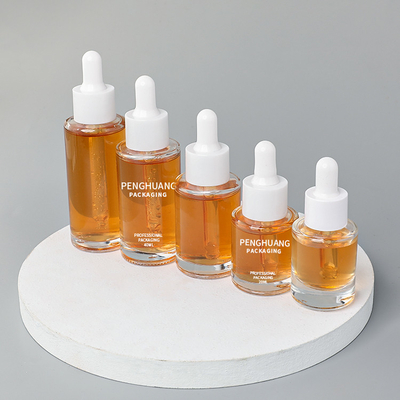 forma redonda de vidro de empacotamento do óleo da garrafa do conta-gotas do soro de 15ml 20ml 30ml 40ml 50ml
