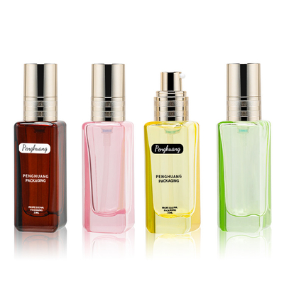 O vidro dourado da loção da bomba engarrafa o verde cor-de-rosa azul Amber Semi Color Transparent 30ml