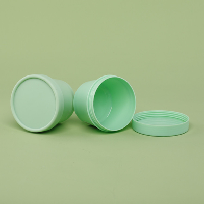 os frascos do empacotamento 100g plástico enfrentam o ANIMAL DE ESTIMAÇÃO cosmético do tampão de parafuso do recipiente do cuidado reciclado