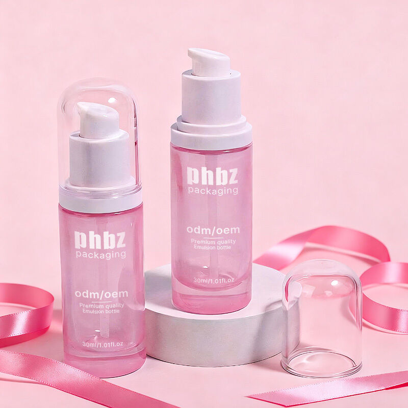 Botões de vidro para loções de vidro com acessório de bomba Material de garrafa de vidro resistente concebido para loções de beleza e cuidados com a pele