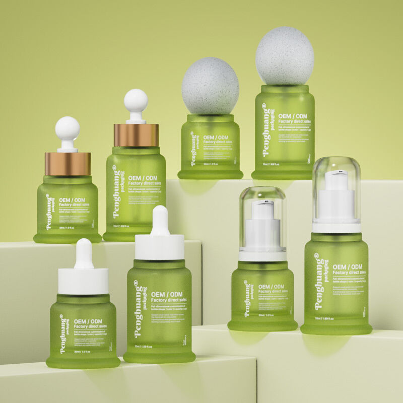 Frasco de soro de óleo essencial com impressão hot stamping, oferecendo embalagem cosmética elegante e apelo para produtos de cuidados com a pele