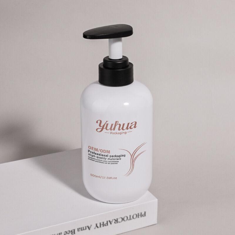 Garrafa cosmética PET redonda de 500 ml feita de material reciclável que apoia iniciativas de embalagem sustentável em cosméticos