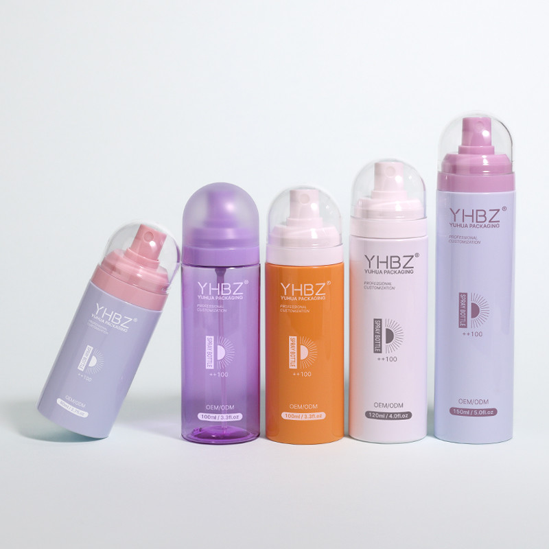 Logotipo personalizado garrafas de spray de plástico transparente 80ml 100ml 120ml garrafa de spray de névoa fina cosmética