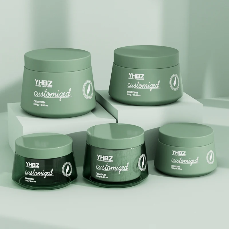 Frascos de creme de plástico fosco 150 ml 250 ml 350 ml 500 ml recipientes de creme vazios