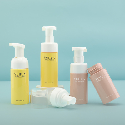 Garrafa de bomba de espuma de plástico personalizada 100 ml 120 ml para sabonete líquido facial para lavar as mãos
