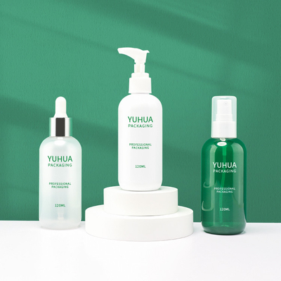 Empacotamento plástico do creme da loção da impressão de tela de seda da garrafa do conta-gotas do verde de 120ML 150ml