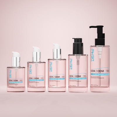 Garrafa Cosmética de Vidro Personalizada 100ml 120ml 150ml Garrafa de Bomba de Loção de Sero