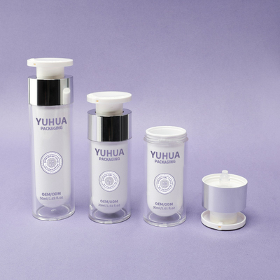 Garrafa de plástico sem ar de parede dupla 30 ml Garrafa de bomba sem ar de 50 ml