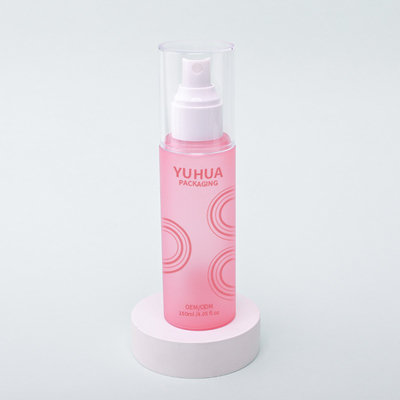 Toner personalizado frasco de spray cosmético cilindro claro PET frasco de spray para tonificante hidratante